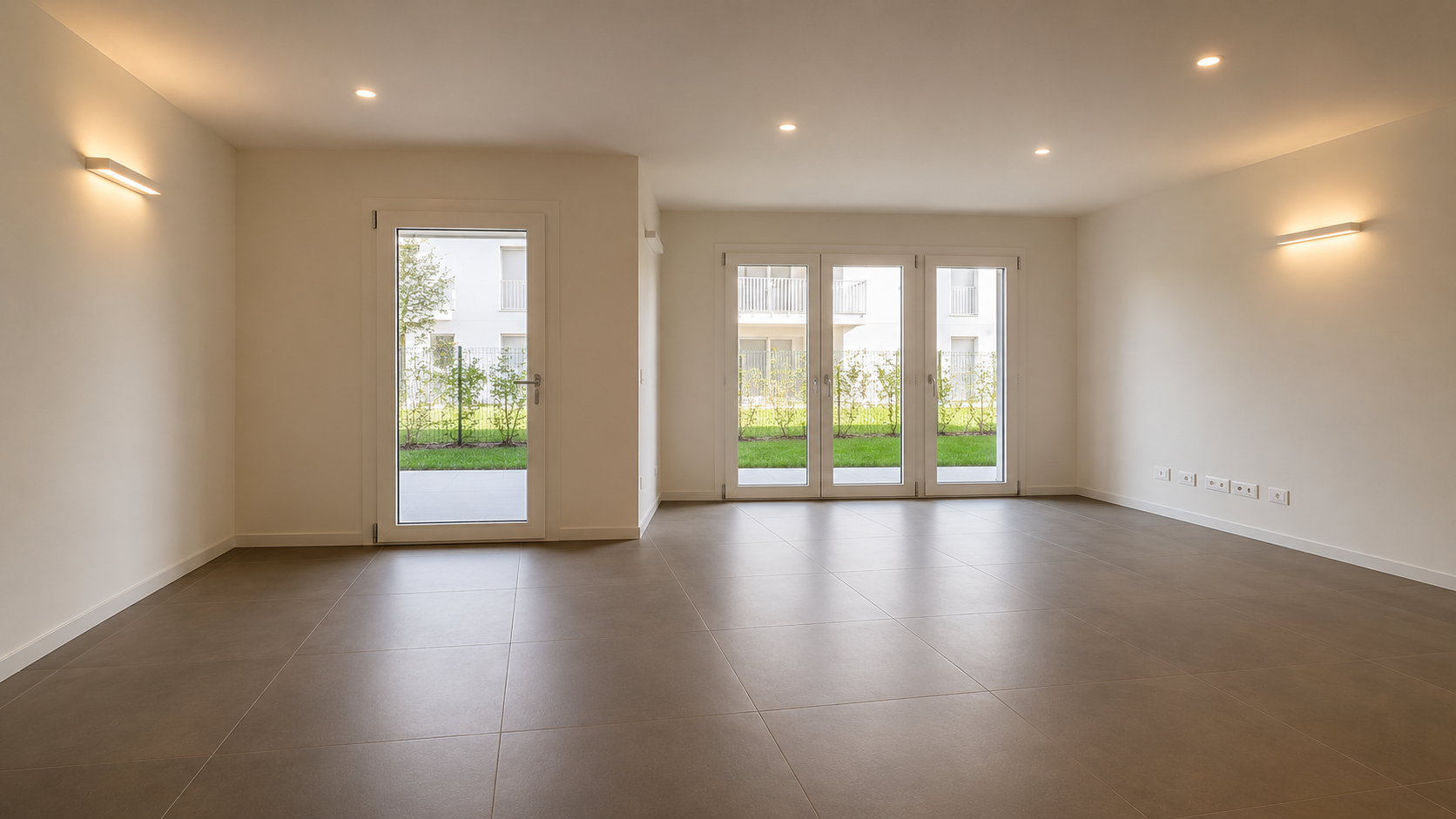Living con vista giardino