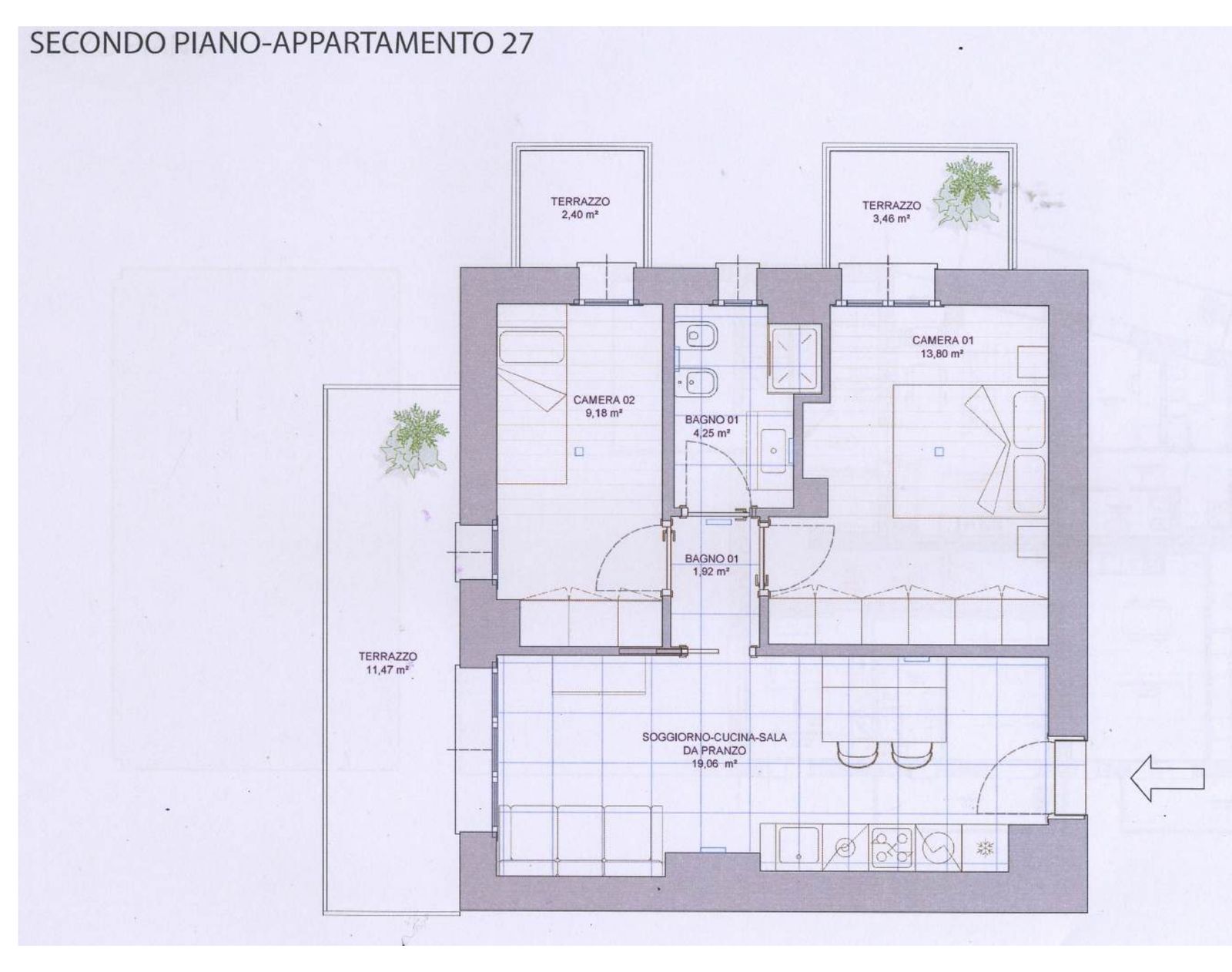 Trilocale app. 27 – Piano 2
